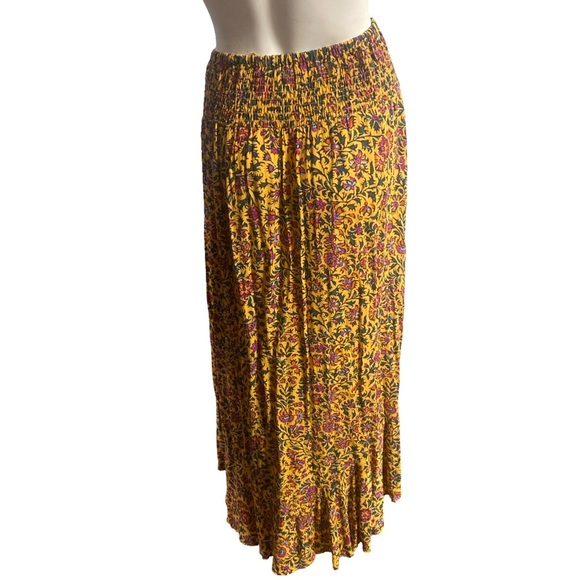 Cynthia Rowley Floral Yellow Maxi Skirt Size Xs - Picture 2 of 7